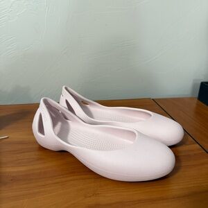 Crocs Kadee Ballet Flat Light Baby Pastel‎ Soft Powder Pink Slip On Comfort 8